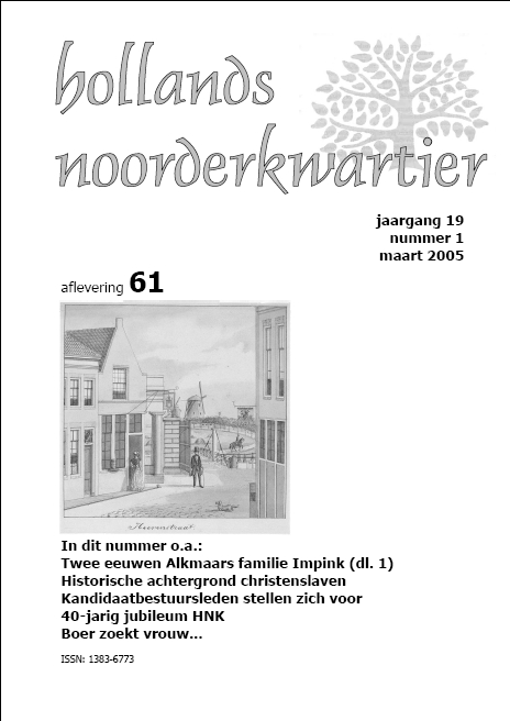 Voorbeeld van het afdelingsblad van Holl. NoorderKwartier